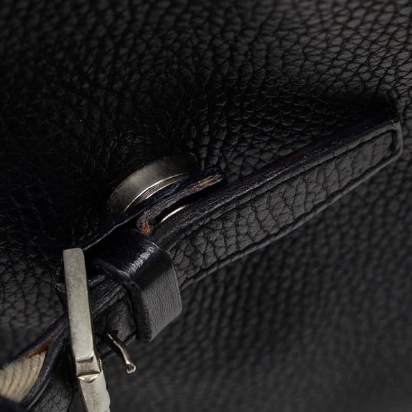 バーバリー ストライプ ハンドバッグ トートバッグ ブラック レザー レディース BURBERRY 【中古】