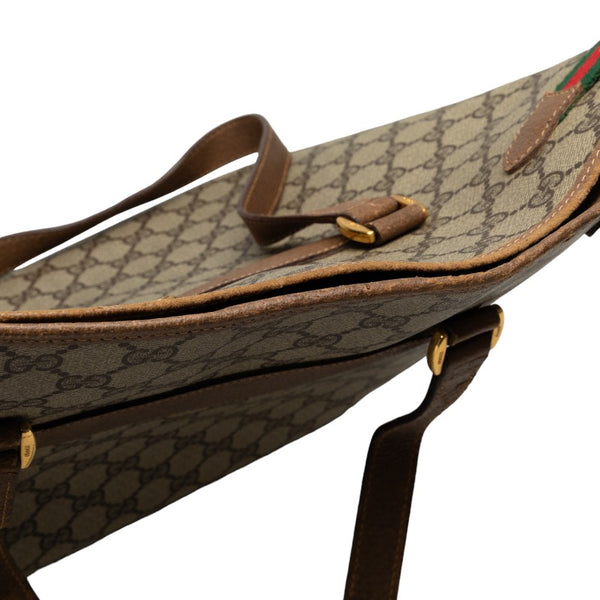 グッチ GGプラス ハンドバッグ トートバッグ 3902091 ブラウン PVC レザー レディース GUCCI 【中古】