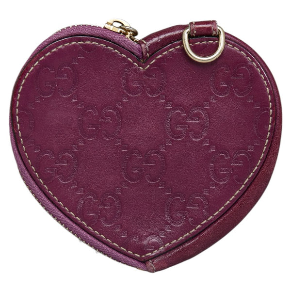 グッチ グッチシマ ハート コインケース 小銭入れ 152615 パープル レザー レディース GUCCI 【中古】