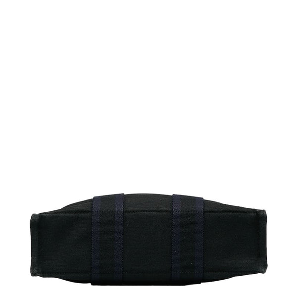 エルメス フールトゥPM ハンドバッグ ブラック ネイビー キャンバス レディース HERMES 【中古】