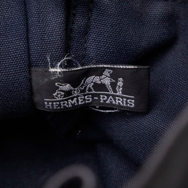 エルメス フールトゥPM ハンドバッグ ブラック ネイビー キャンバス レディース HERMES 【中古】