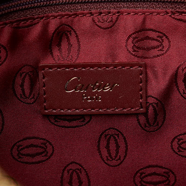 カルティエ マストライン セカンドバッグ ワインレッド ボルドー レザー レディース CARTIER 【中古】