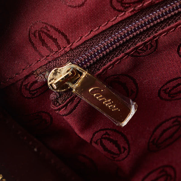 カルティエ マストライン セカンドバッグ ワインレッド ボルドー レザー レディース CARTIER 【中古】