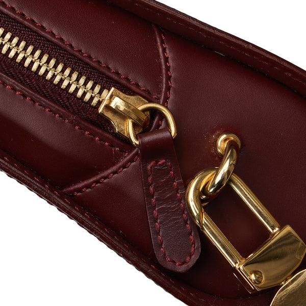 カルティエ マストライン セカンドバッグ ワインレッド ボルドー レザー レディース CARTIER 【中古】