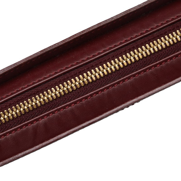 カルティエ マストライン セカンドバッグ ワインレッド ボルドー レザー レディース CARTIER 【中古】