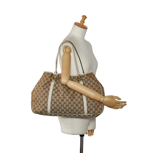 グッチ GGキャンバス トートバッグ 232956 ベージュ キャンバス レザー レディース GUCCI 【中古】