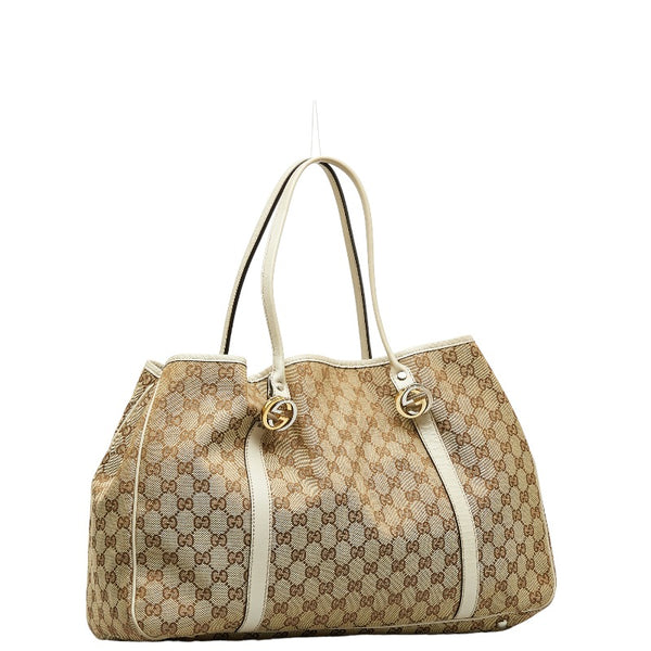 グッチ GGキャンバス トートバッグ 232956 ベージュ キャンバス レザー レディース GUCCI 【中古】