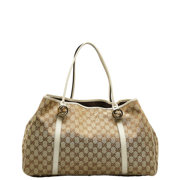 グッチ GGキャンバス トートバッグ 232956 ベージュ キャンバス レザー レディース GUCCI 【中古】