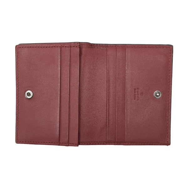 グッチ GGブルームス カードケース 札入れあり 410088 ベージュ ピンク PVC レザー レディース GUCCI 【中古】