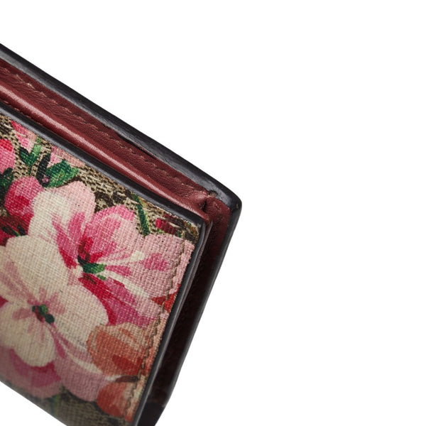 グッチ GGブルームス カードケース 札入れあり 410088 ベージュ ピンク PVC レザー レディース GUCCI 【中古】