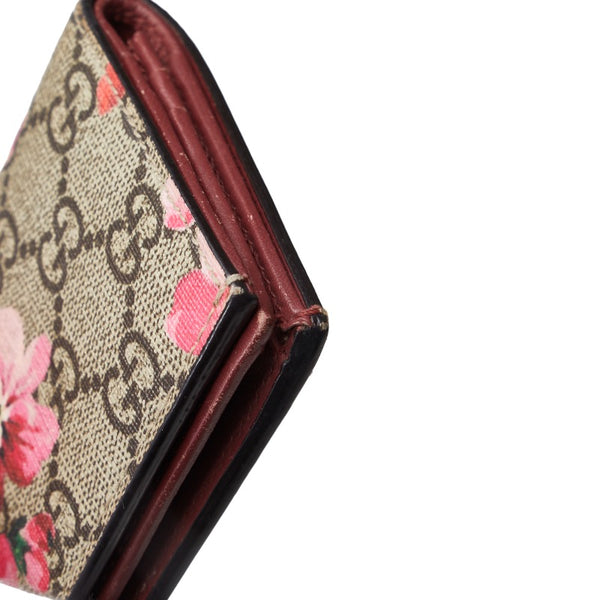 グッチ GGブルームス カードケース 札入れあり 410088 ベージュ ピンク PVC レザー レディース GUCCI 【中古】