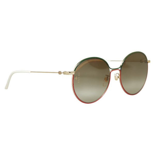 グッチ アジアンフィット サングラス GG0395SK 003 ブラック グリーン レッド プラスチック レディース GUCCI 【中古】