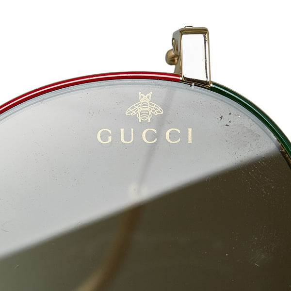 グッチ アジアンフィット サングラス GG0395SK 003 ブラック グリーン レッド プラスチック レディース GUCCI 【中古】