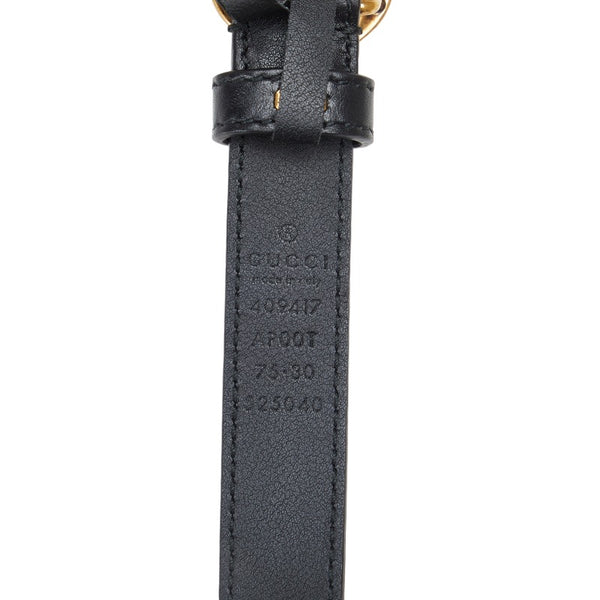 グッチ ダブルGバックル ベルト 409417 ブラック ゴールド レザー レディース GUCCI 【中古】