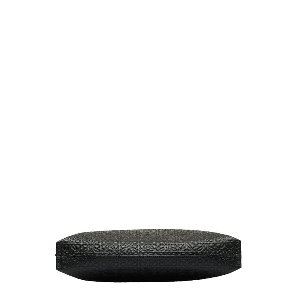 ロエベ リピートアナグラム Tポーチ クラッチバッグ セカンドバッグ ブラック レザー メンズ LOEWE 【中古】
