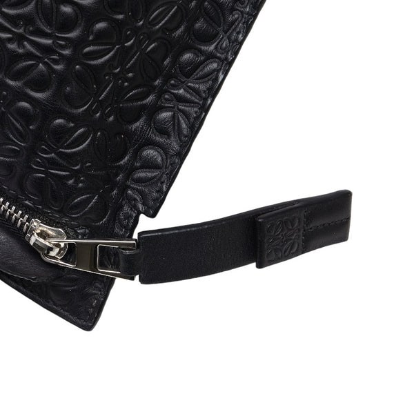 ロエベ リピートアナグラム Tポーチ クラッチバッグ セカンドバッグ ブラック レザー メンズ LOEWE 【中古】