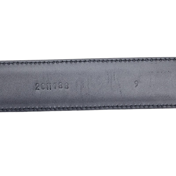プラダ サフィアーノ バックル ベルト 40/100 ネイビー シルバー レザー メンズ PRADA 【中古】
