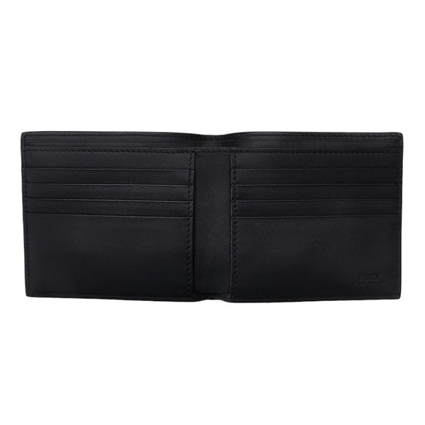フェンディ モンスター バグズアイ 二つ折り財布 7M0169 ブラック レザー メンズ FENDI 【中古】