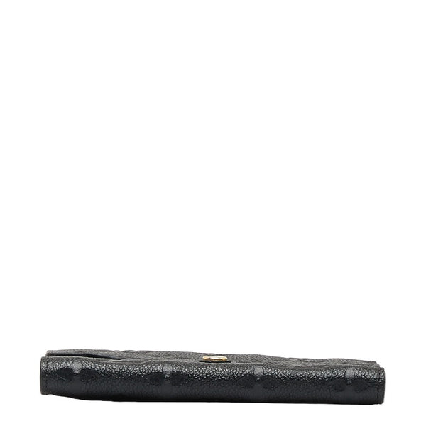ルイ ヴィトン モノグラム アンプラント ポルトフォイユ キュリーズ 三つ折り財布 M60568 ノワール ブラック レザー レディース LOUIS VUITTON 【中古】