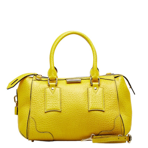 バーバリー トートバッグ ショルダーバッグ 2WAY イエロー レザー レディース BURBERRY 【中古】