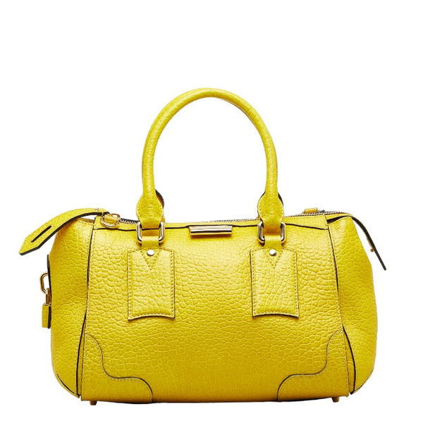 バーバリー トートバッグ ショルダーバッグ 2WAY イエロー レザー レディース BURBERRY 【中古】