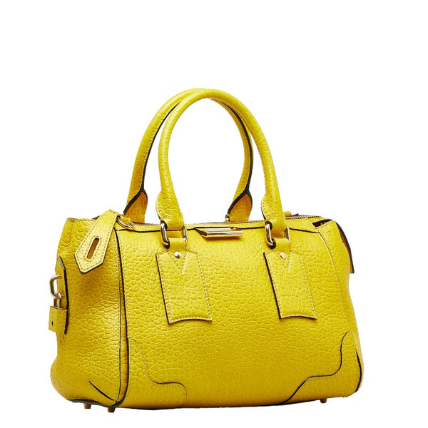 バーバリー トートバッグ ショルダーバッグ 2WAY イエロー レザー レディース BURBERRY 【中古】