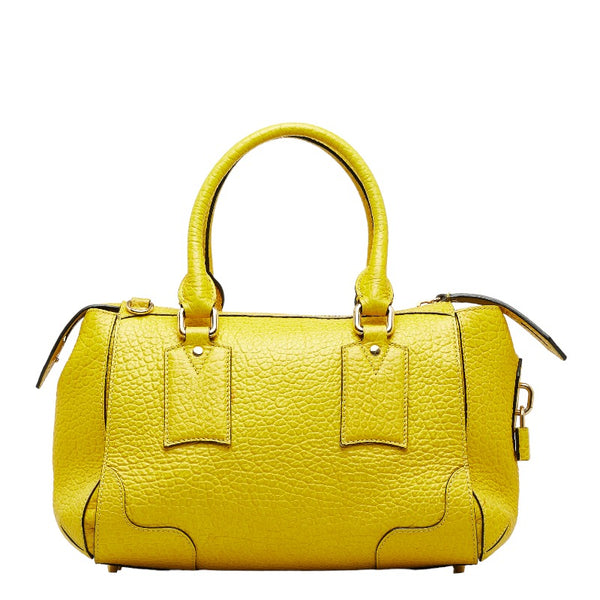バーバリー トートバッグ ショルダーバッグ 2WAY イエロー レザー レディース BURBERRY 【中古】