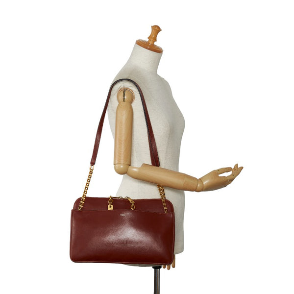 クロエ チェーン ショルダーバッグ ブラウン レザー レディース Chloe 【中古】