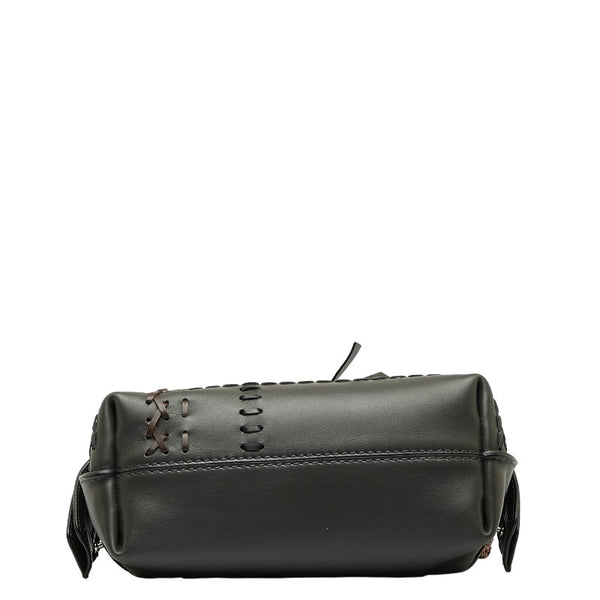 トッズ タッセル ハンドバッグ ショルダーバッグ 2WAY グレー ブラウン レザー レディース TOD’S 【中古】
