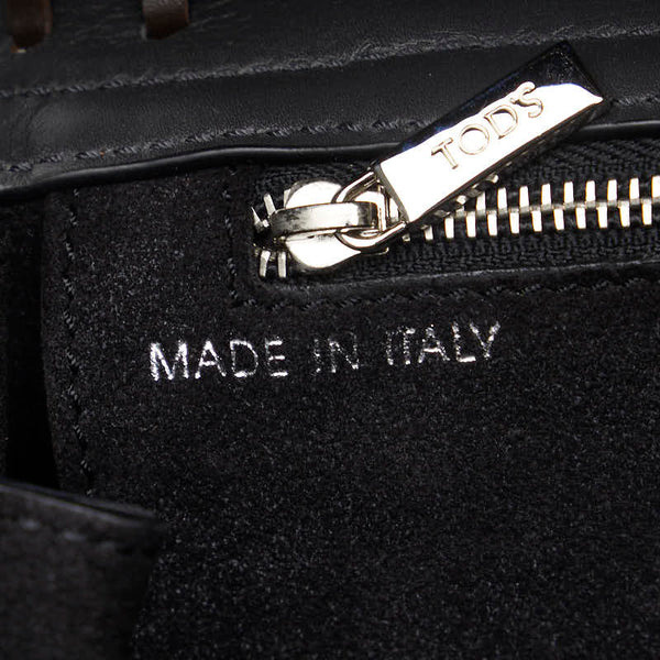トッズ タッセル ハンドバッグ ショルダーバッグ 2WAY グレー ブラウン レザー レディース TOD’S 【中古】