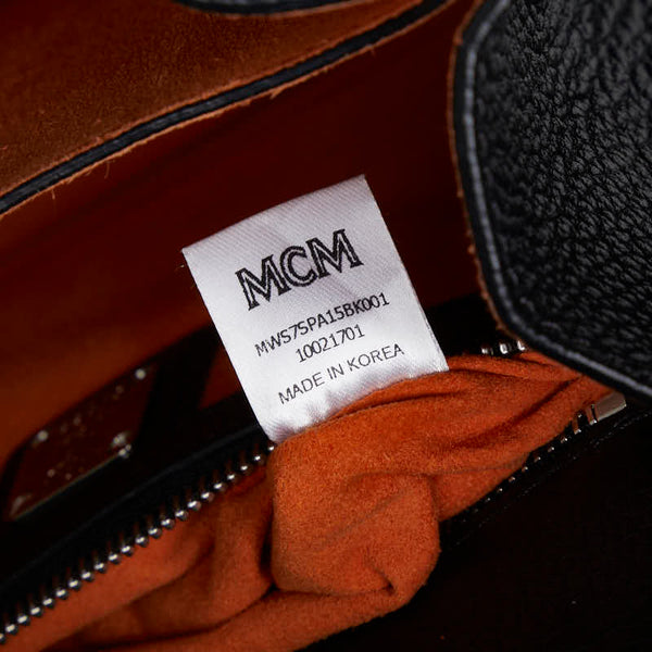 エム シー エム 斜め掛け ショルダーバッグ ブラック レザー レディース MCM 【中古】