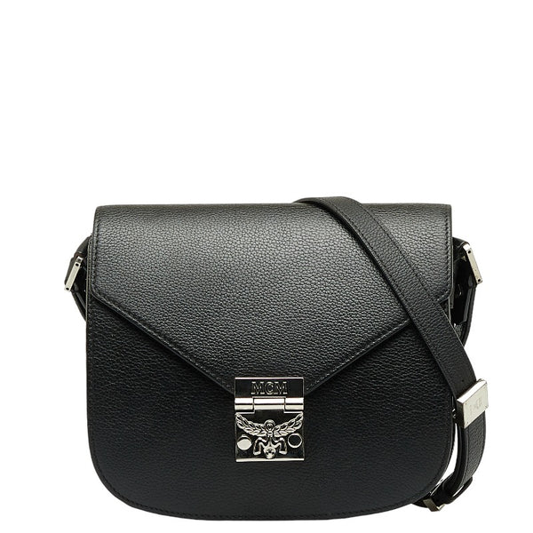 エム シー エム 斜め掛け ショルダーバッグ ブラック レザー レディース MCM 【中古】