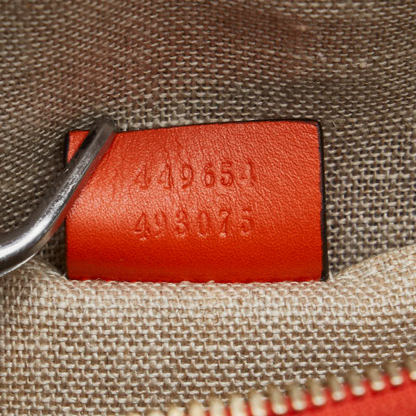 グッチ マイクログッチシマ ハンドバッグ ショルダーバッグ 2WAY 449654 オレンジ レザー レディース GUCCI 【中古】