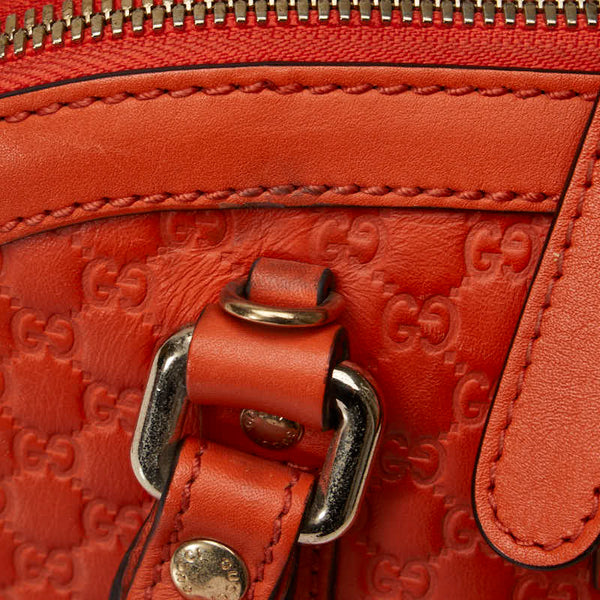 グッチ マイクログッチシマ ハンドバッグ ショルダーバッグ 2WAY 449654 オレンジ レザー レディース GUCCI 【中古】