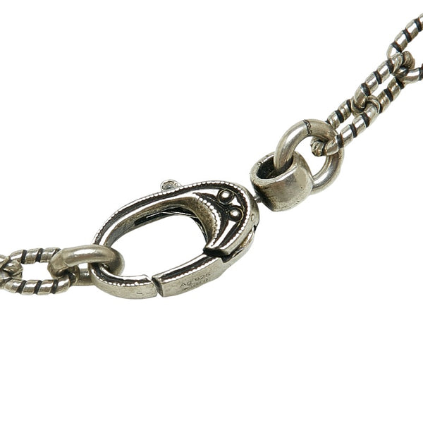 グッチ スクエアG 十字架 チェーン ネックレス シルバー SV925 シルバー レディース GUCCI 【中古】