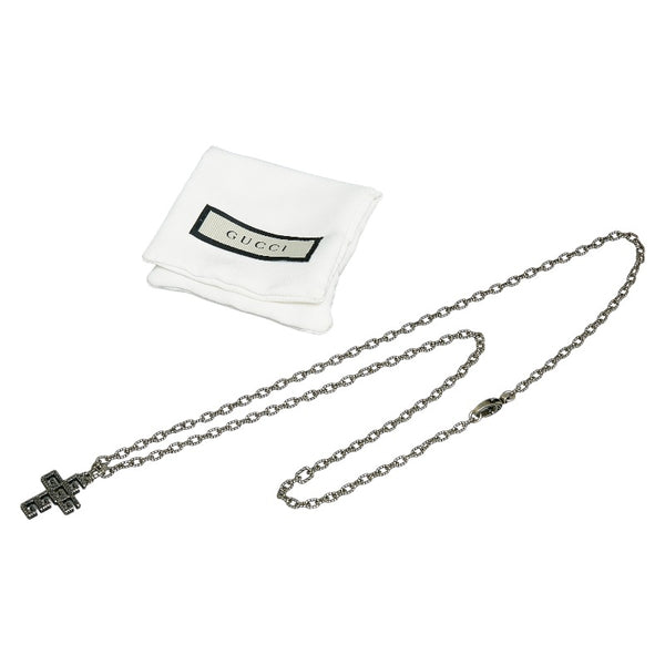 グッチ スクエアG 十字架 チェーン ネックレス シルバー SV925 シルバー レディース GUCCI 【中古】