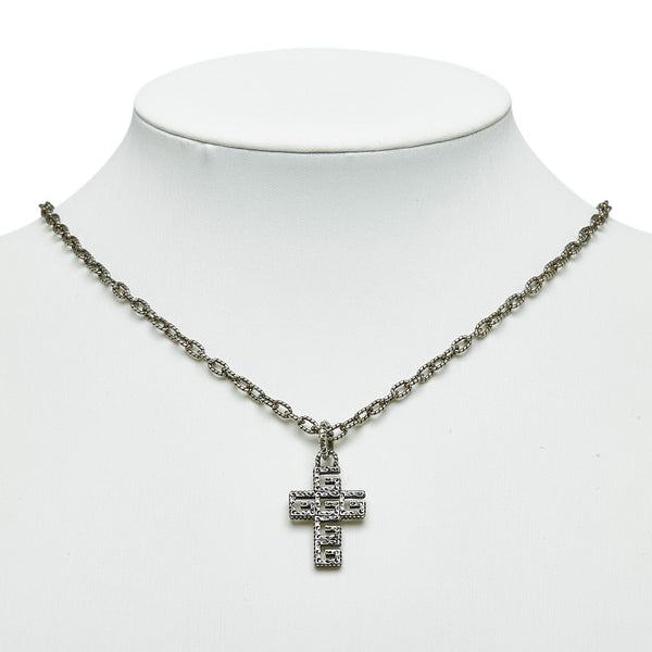 グッチ スクエアG 十字架 チェーン ネックレス シルバー SV925 シルバー レディース GUCCI 【中古】