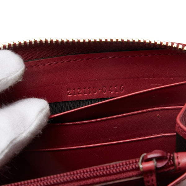 グッチ GGインプリメ ラウンドファスナー 長財布 212110 レッド PVC レザー レディース GUCCI 【中古】