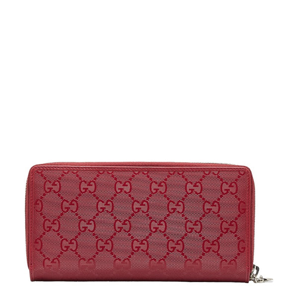 グッチ GGインプリメ ラウンドファスナー 長財布 212110 レッド PVC レザー レディース GUCCI 【中古】
