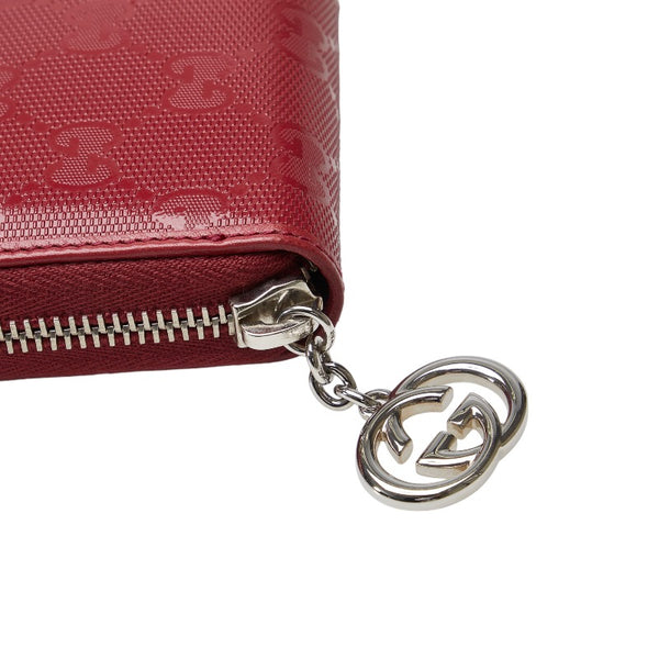 グッチ GGインプリメ ラウンドファスナー 長財布 212110 レッド PVC レザー レディース GUCCI 【中古】