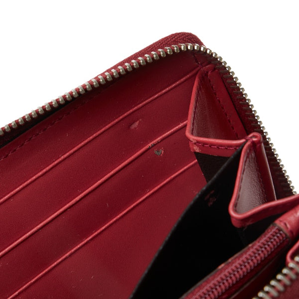 グッチ GGインプリメ ラウンドファスナー 長財布 212110 レッド PVC レザー レディース GUCCI 【中古】