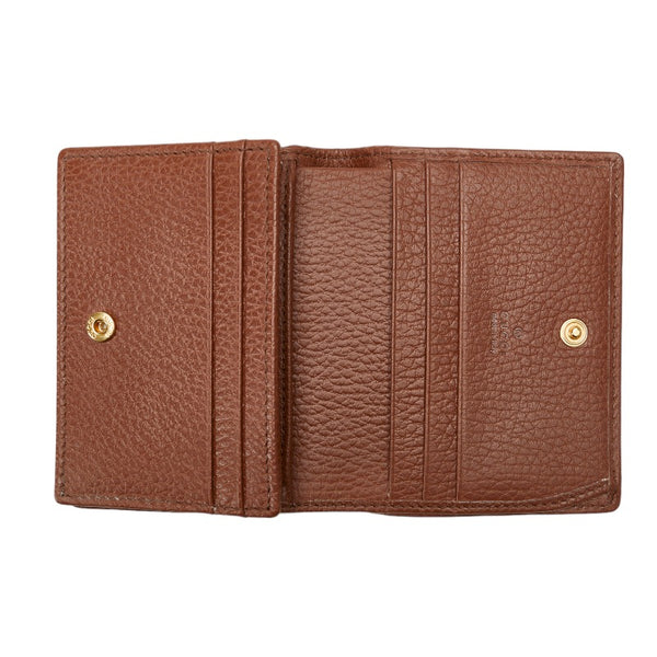 グッチ GGデニム ホースビット 1955 二つ折り財布 コンパクトウォレット 621887 インディゴブルー ブラウン コットン レザー レディース GUCCI 【中古】