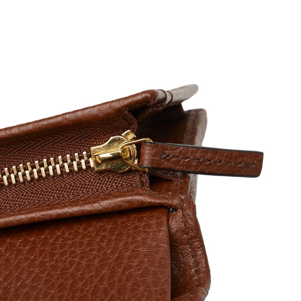 グッチ GGデニム ホースビット 1955 二つ折り財布 コンパクトウォレット 621887 インディゴブルー ブラウン コットン レザー レディース GUCCI 【中古】