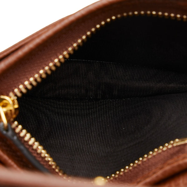 グッチ GGデニム ホースビット 1955 二つ折り財布 コンパクトウォレット 621887 インディゴブルー ブラウン コットン レザー レディース GUCCI 【中古】