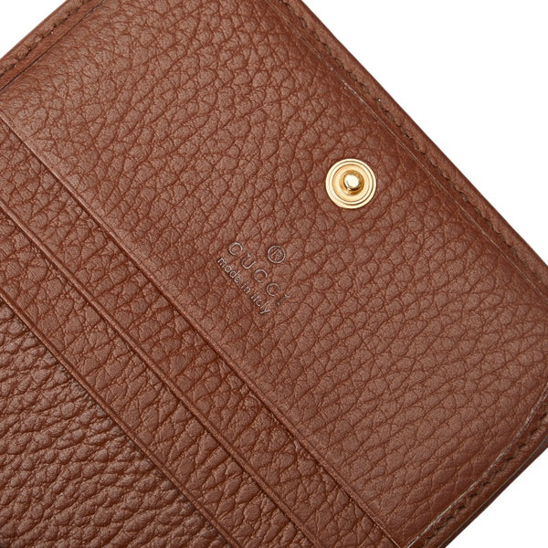 グッチ GGデニム ホースビット 1955 二つ折り財布 コンパクトウォレット 621887 インディゴブルー ブラウン コットン レザー レディース GUCCI 【中古】