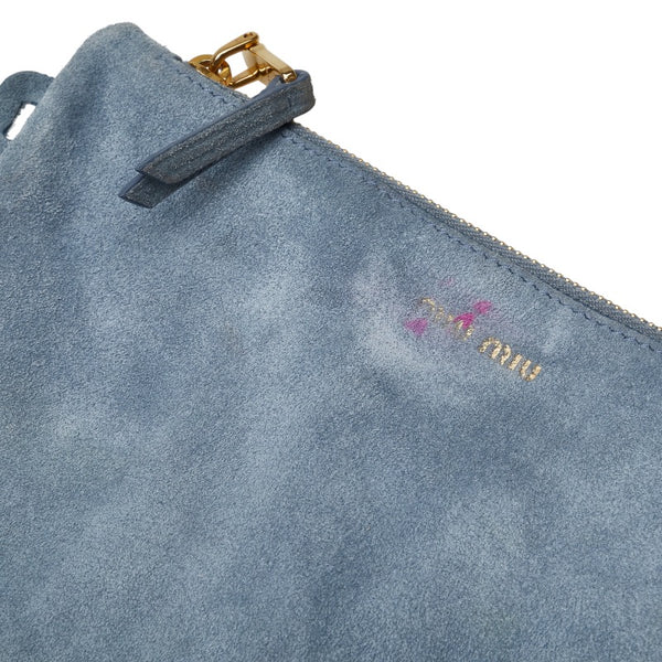 ミュウミュウ トートバッグ 5BG083 ライトブルー ファー ムートン レディース MIUMIU 【中古】