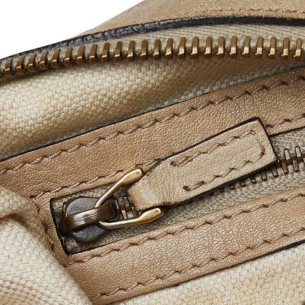 グッチ GGキャンバス ハンドバッグ ショルダーバッグ 2WAY 326514 ベージュ キャンバス レザー レディース GUCCI 【中古】