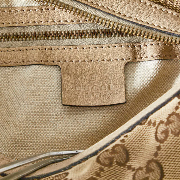 グッチ GGキャンバス ハンドバッグ ショルダーバッグ 2WAY 326514 ベージュ キャンバス レザー レディース GUCCI 【中古】