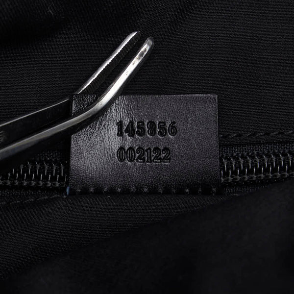 グッチ GGキャンバス 斜め掛け ショルダーバッグ 145856 ブラック キャンバス レザー レディース GUCCI 【中古】