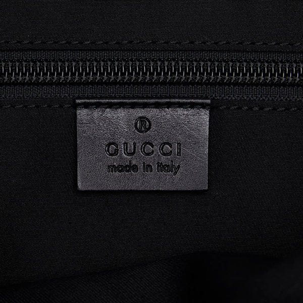 グッチ GGキャンバス 斜め掛け ショルダーバッグ 145856 ブラック キャンバス レザー レディース GUCCI 【中古】